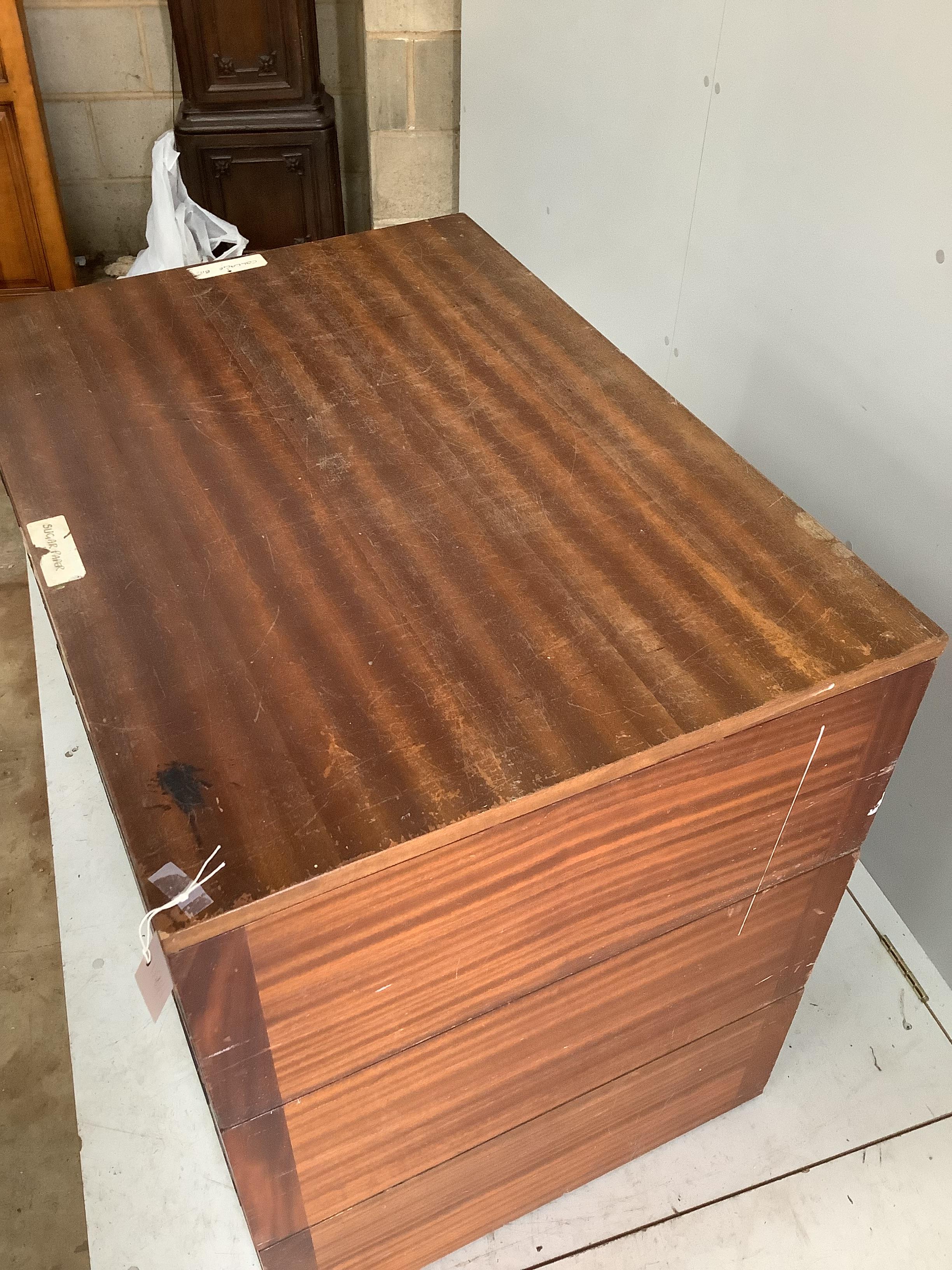 A mid century teak three section nine drawer plan chest, width 94cm, depth 67cm, height 84cm